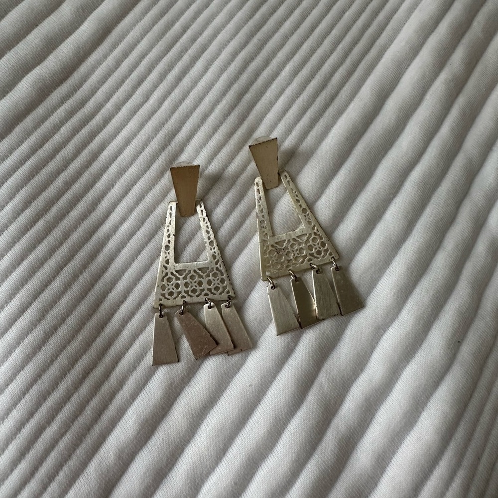 Kendra Scott Silver Statement Earrings